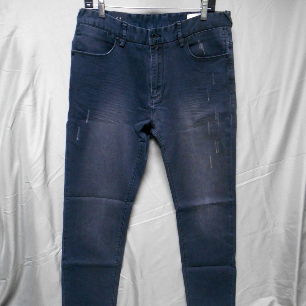 NWT One Tough Brand black distressed jeans men 34